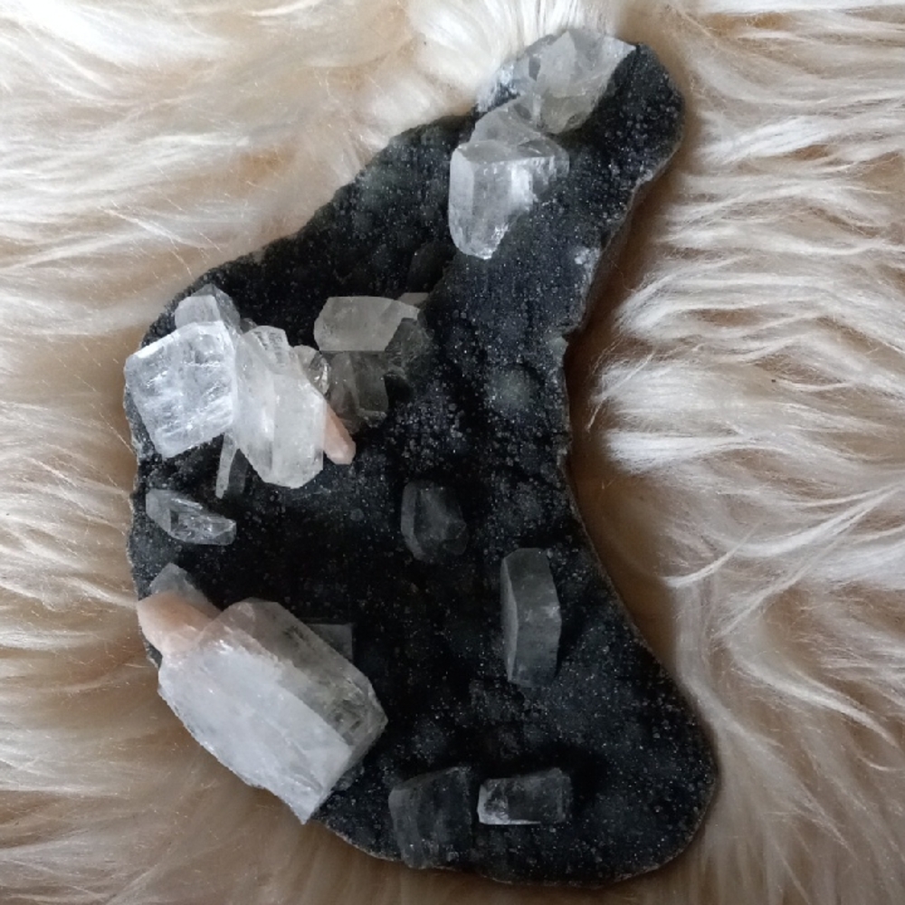 Raw Apophyllite Crystal Moon Display Piece